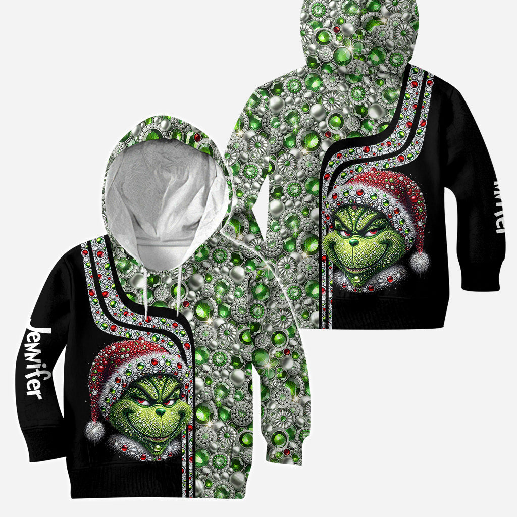 Personalized Merry Grinchmas Hoodie and Leggings Set for Christmas Hoodie & Leggings GradoCreations