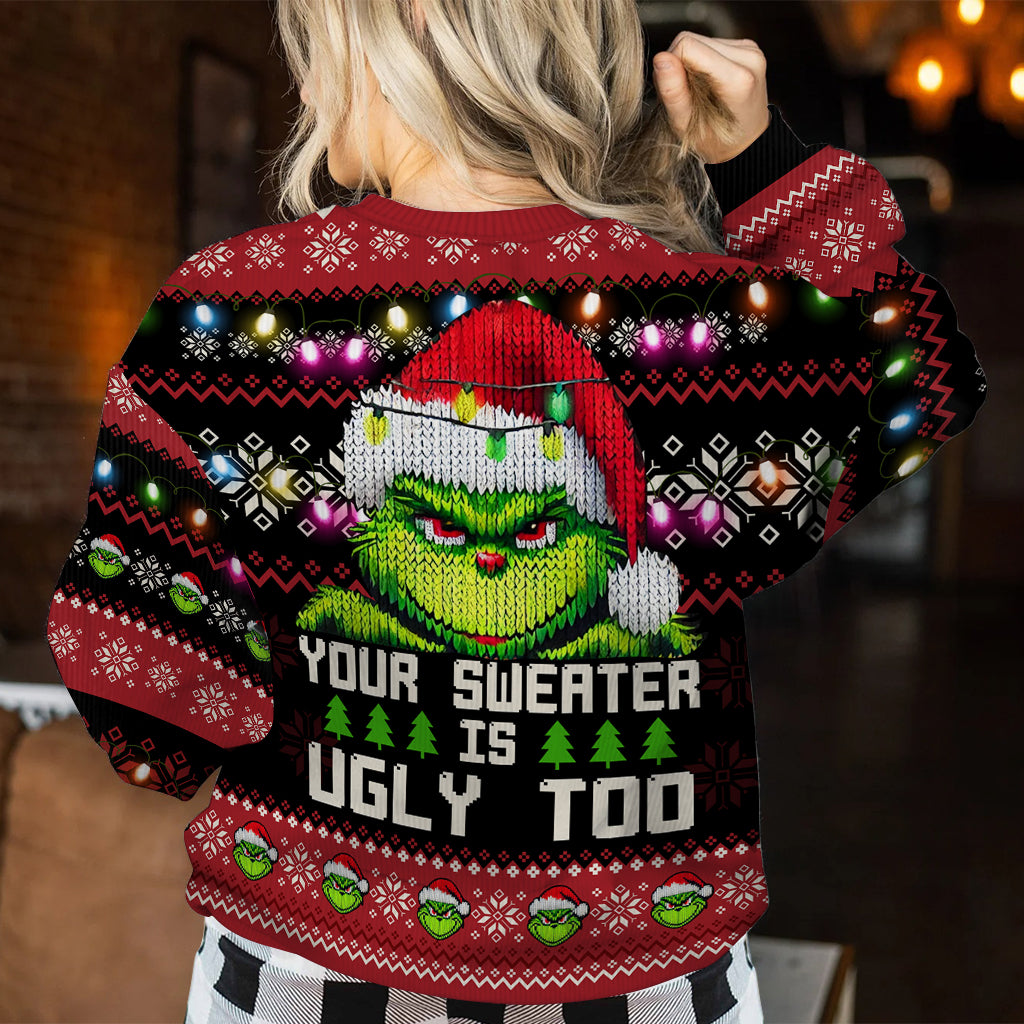 Personalized Ugly Christmas Sweater Grinch Gift for Her Ugly Sweater GradoCreations