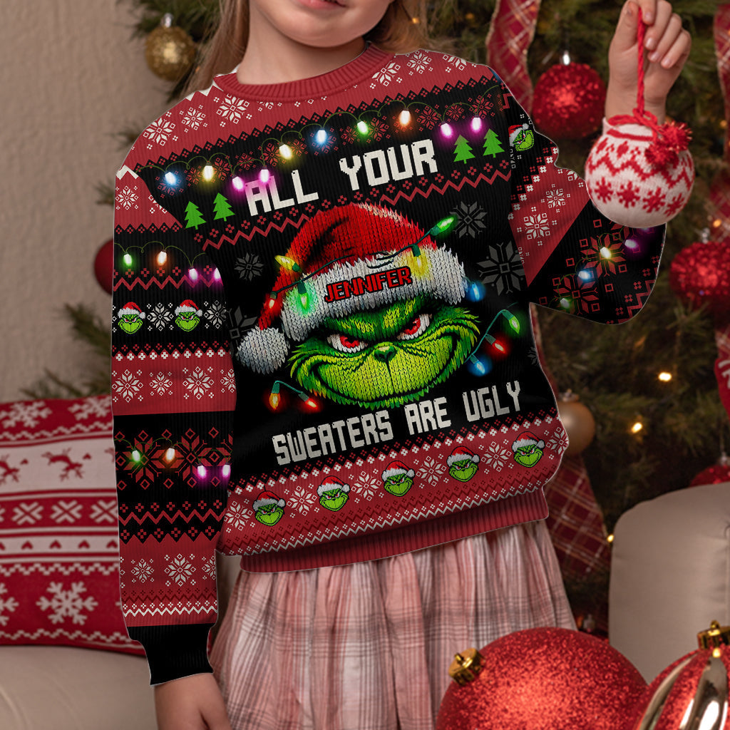 Personalized Ugly Christmas Sweater Grinch Gift for Her Ugly Sweater GradoCreations