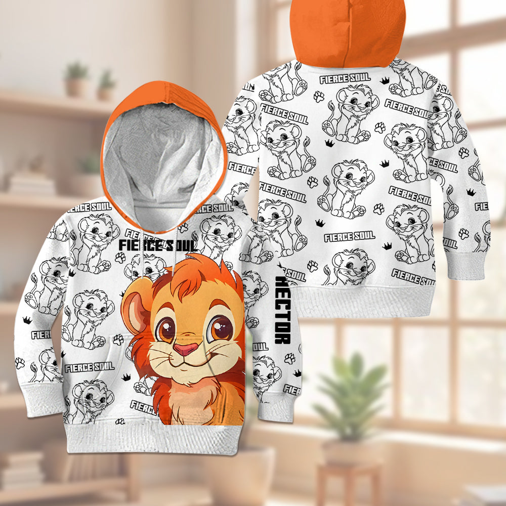 Personalized Kid Hoodie & Jogger Pants Little Lion Gift Kid Hoodie & Kid Jogger Sweatpants GradoCreations