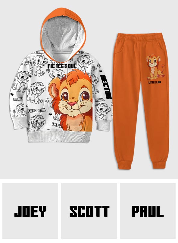 Personalized Kid Hoodie & Jogger Pants Little Lion Gift Kid Hoodie & Kid Jogger Sweatpants GradoCreations