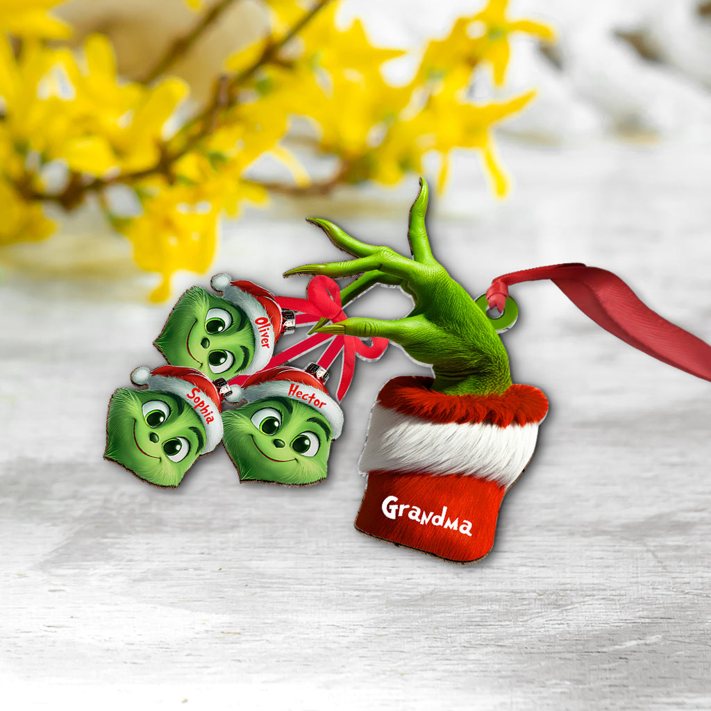 Personalized Grinchy Grandma Ornament with Custom Names for Christmas Ornament GradoCreations