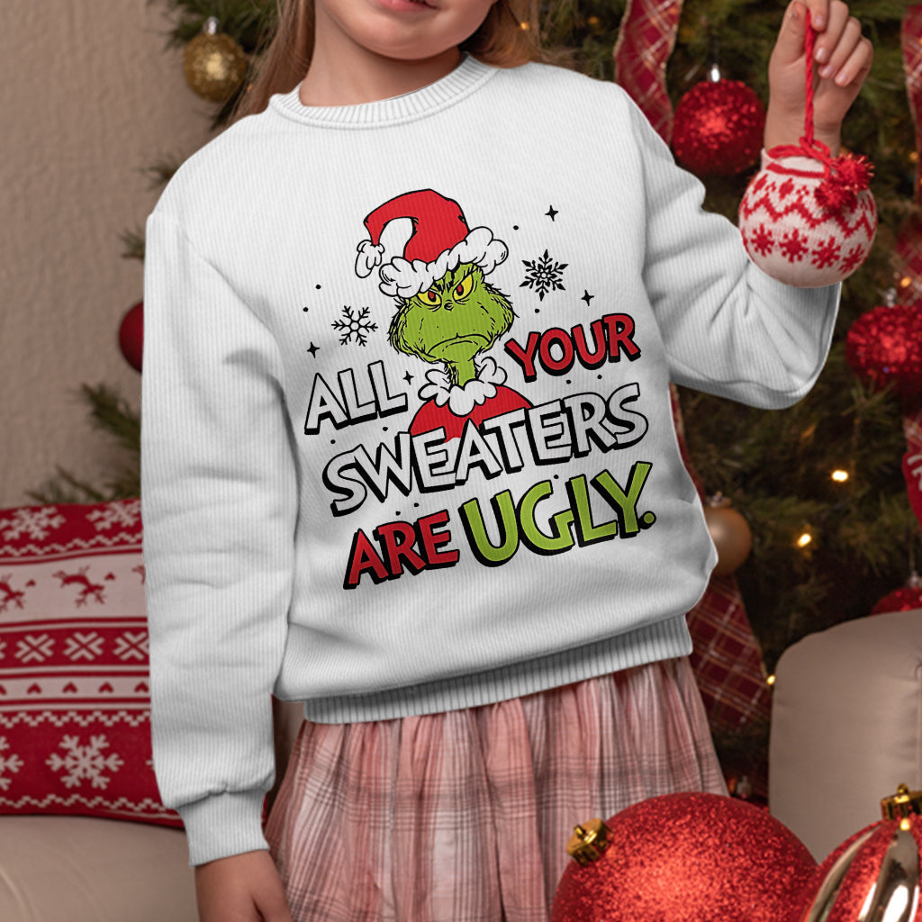 Personalized Ugly Sweater Gift for Christmas with Grinch Design Ugly Sweater GradoCreations