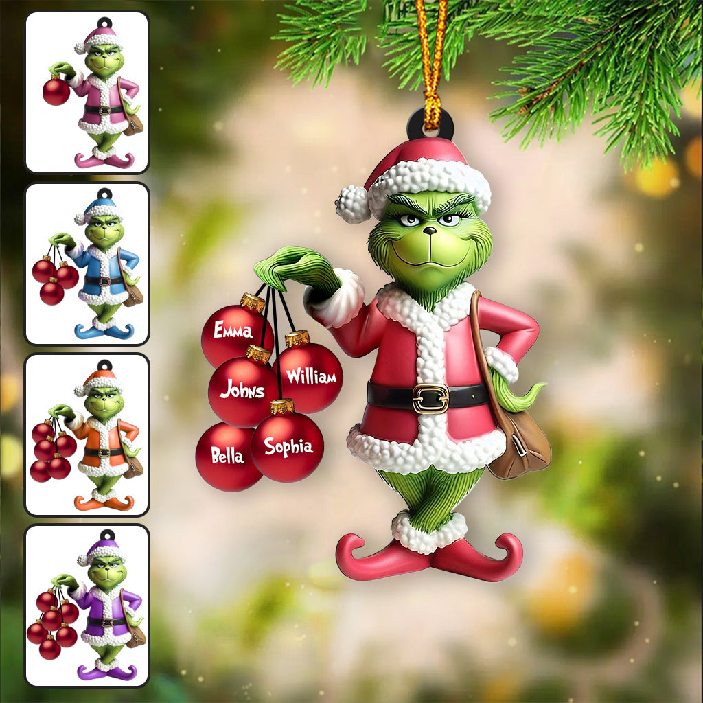 Personalized Christmas Transparent Ornament Family Gift One-sided Ornament GradoCreations