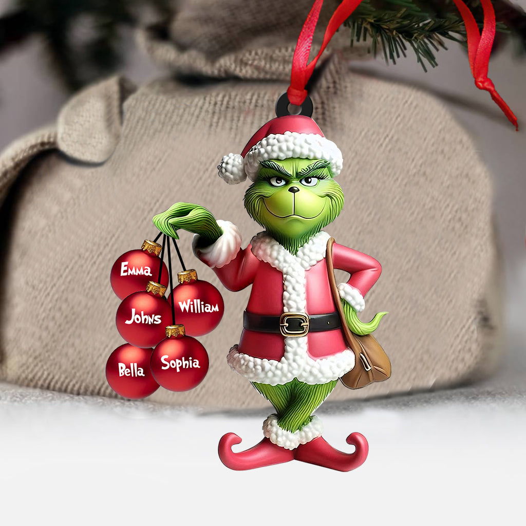 Personalized Christmas Transparent Ornament Family Gift One-sided Ornament GradoCreations