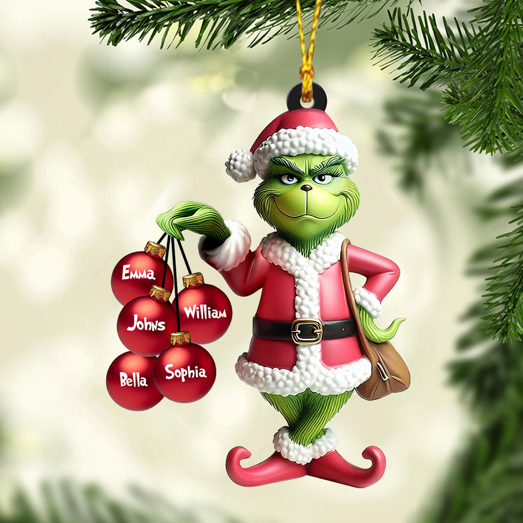Personalized Christmas Transparent Ornament Family Gift One-sided Ornament GradoCreations