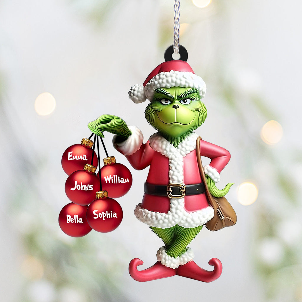 Personalized Christmas Transparent Ornament Family Gift One-sided Ornament GradoCreations