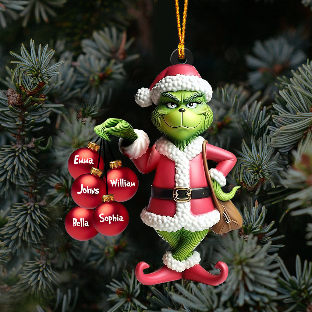 Personalized Christmas Transparent Ornament Family Gift One-sided Ornament GradoCreations