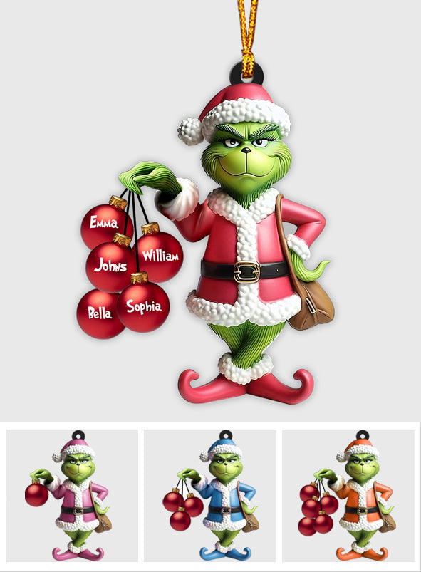Personalized Christmas Transparent Ornament Family Gift One-sided Ornament GradoCreations