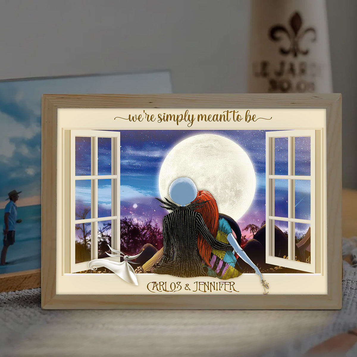 Personalized Light Photo Frame Custom Couple Gift for Anniversary Light Photo Frame GradoCreations