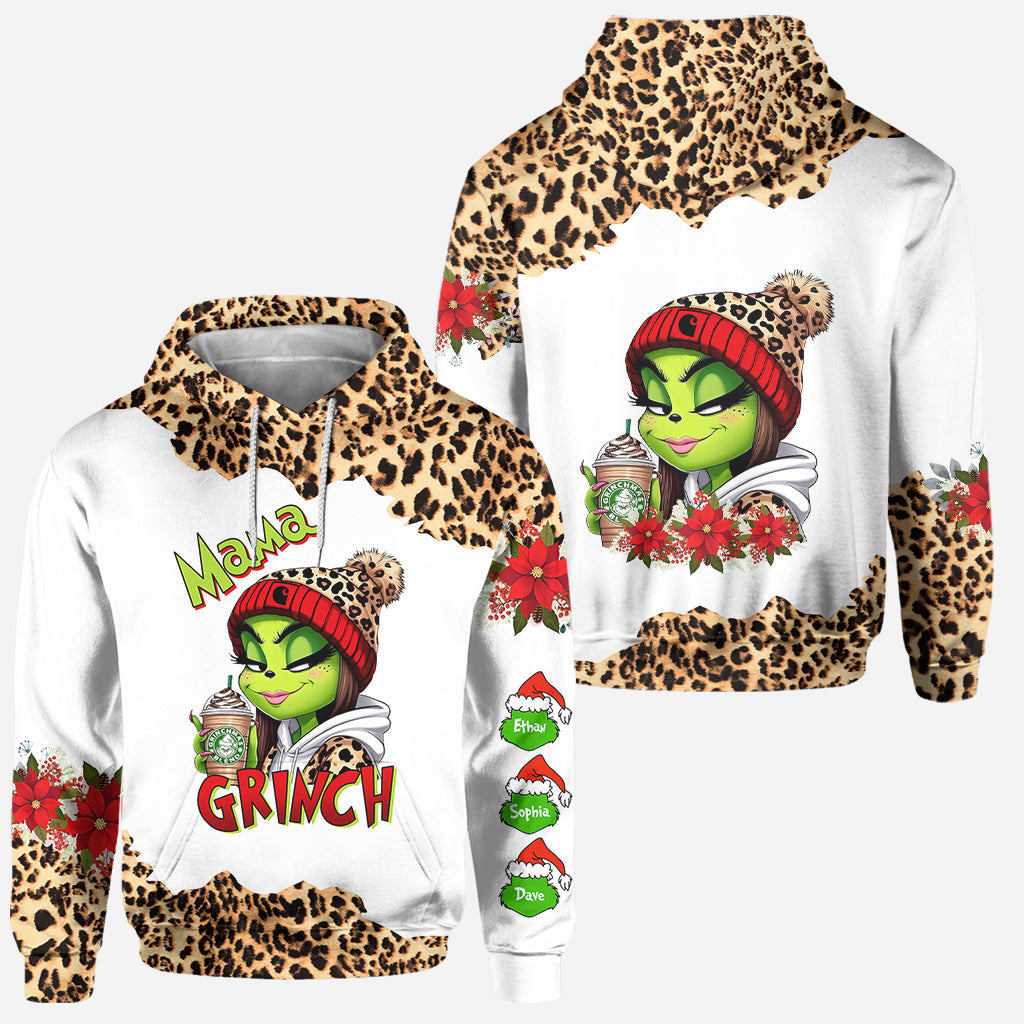 Personalized Grinch Mama Hoodie & Leggings Set Custom Name Gift for Christmas Hoodie & Leggings GradoCreations