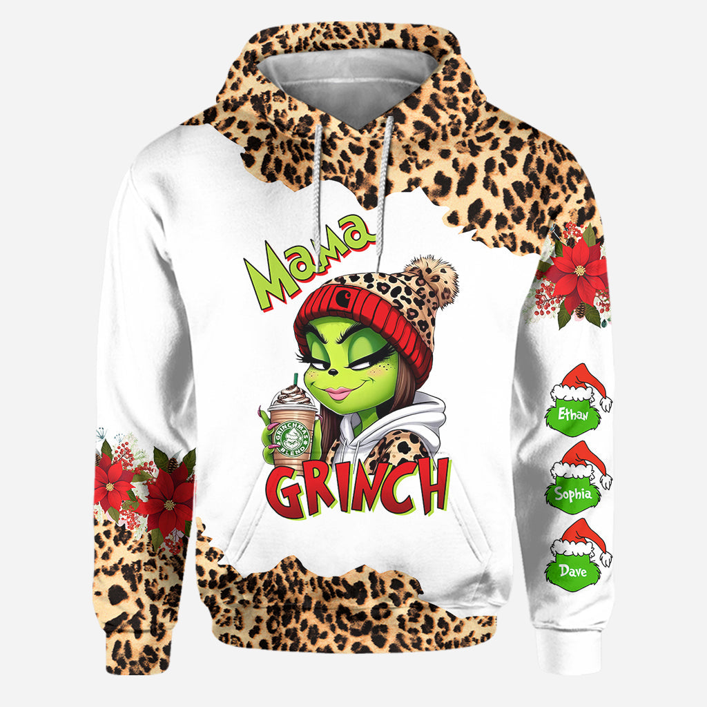Personalized Grinch Mama Hoodie & Leggings Set Custom Name Gift for Christmas Hoodie & Leggings GradoCreations