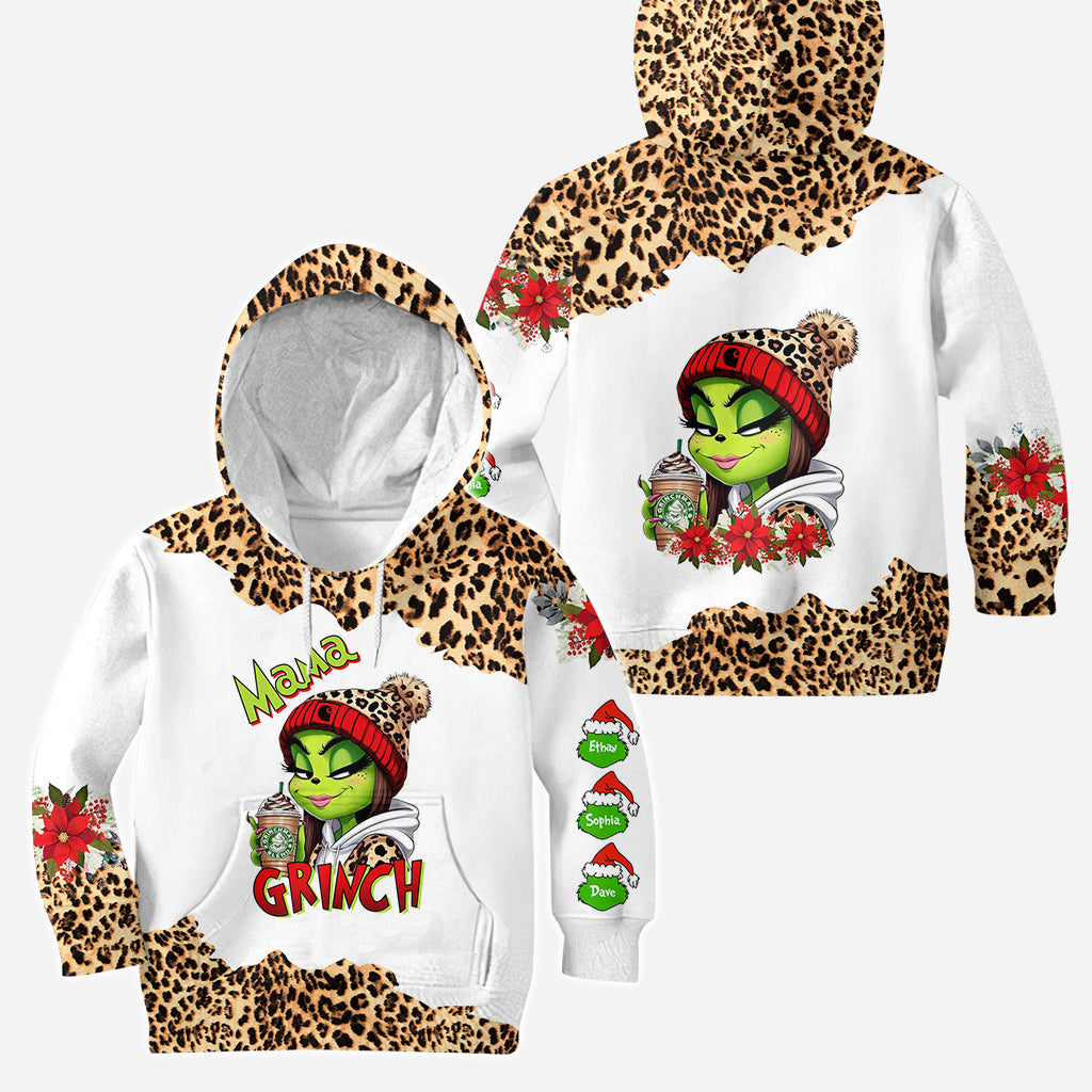 Personalized Grinch Mama Hoodie & Leggings Set Custom Name Gift for Christmas Hoodie & Leggings GradoCreations