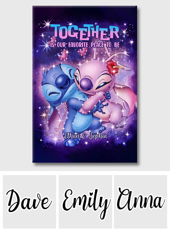 Personalized Ohana Canvas Art with Custom Names for Couples Canvas And Poster GradoCreations
