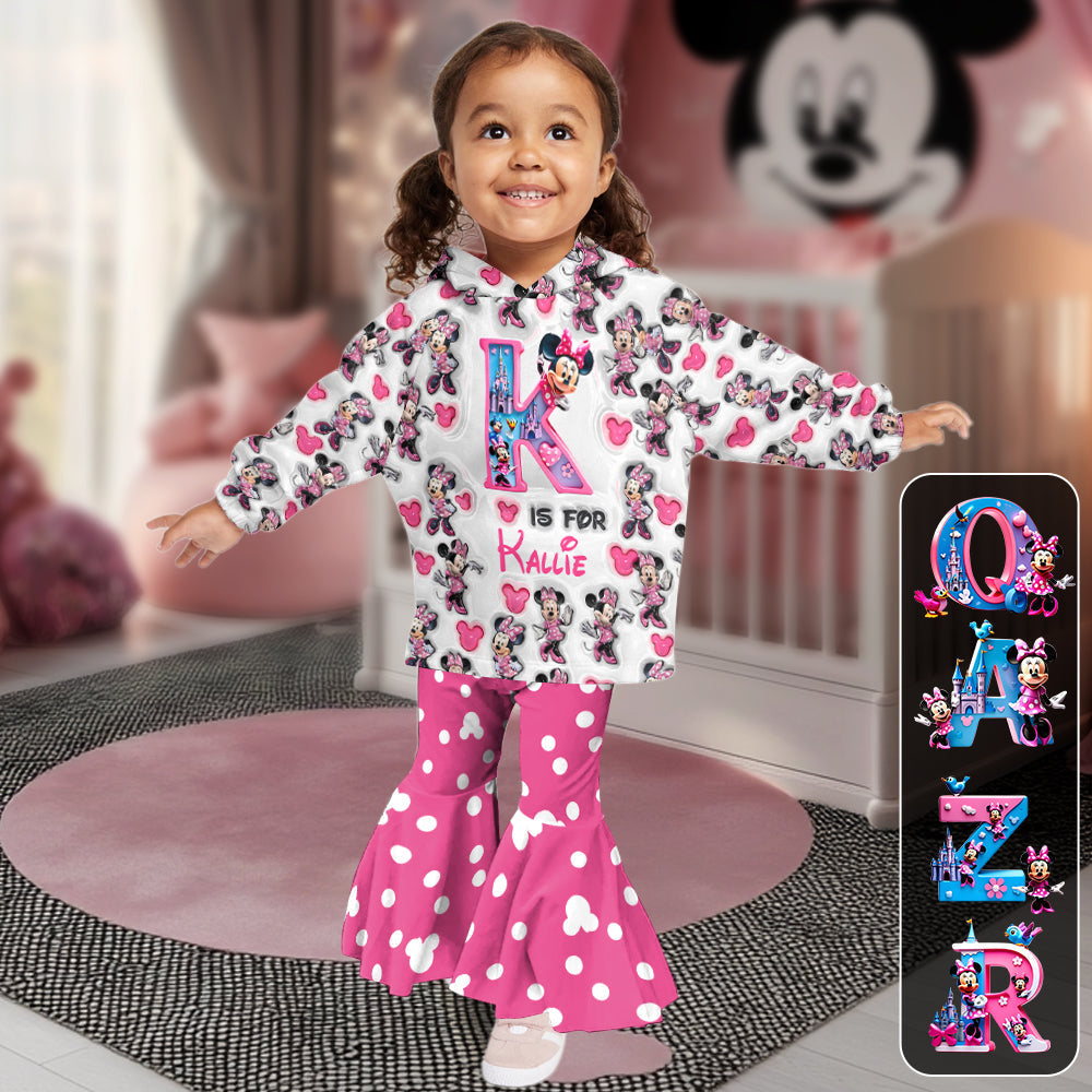 Personalized Mouse Kids Hoodie & Flare Leggings Set for Girls Kid Hoodie & Flare Leggings Set GradoCreations