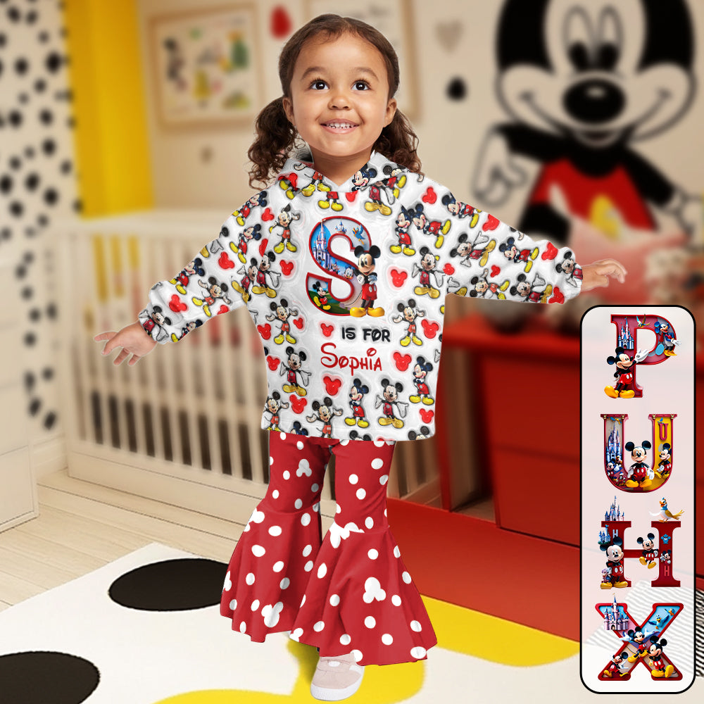 Personalized Mouse Kids Hoodie & Flare Leggings Set for Girls Kid Hoodie & Flare Leggings Set GradoCreations