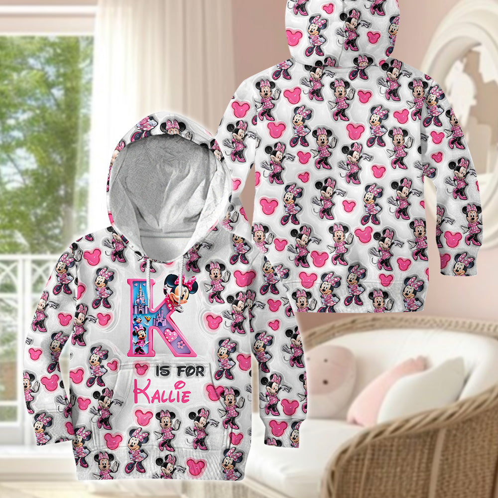 Personalized Mouse Kids Hoodie & Flare Leggings Set for Girls Kid Hoodie & Flare Leggings Set GradoCreations