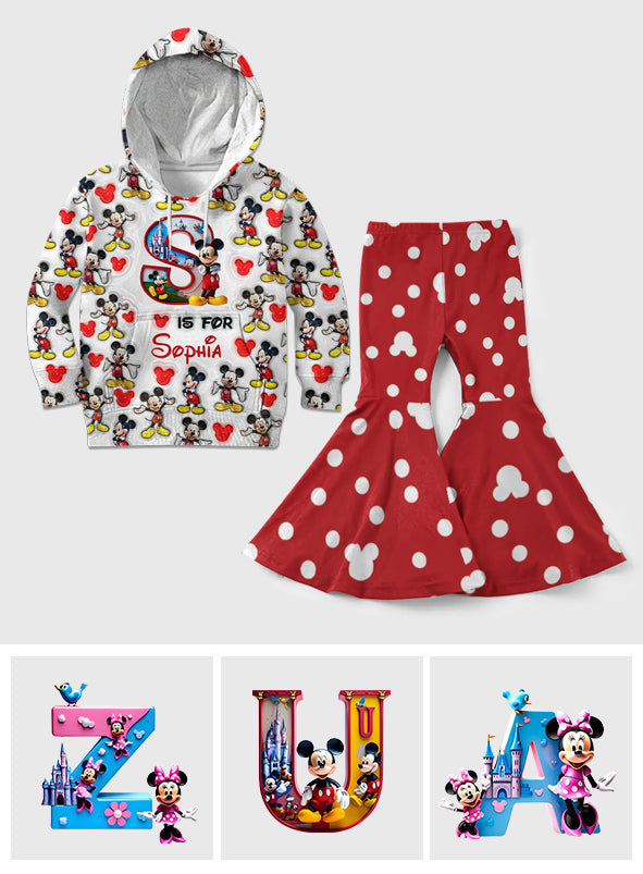 Personalized Mouse Kids Hoodie & Flare Leggings Set for Girls Kid Hoodie & Flare Leggings Set GradoCreations