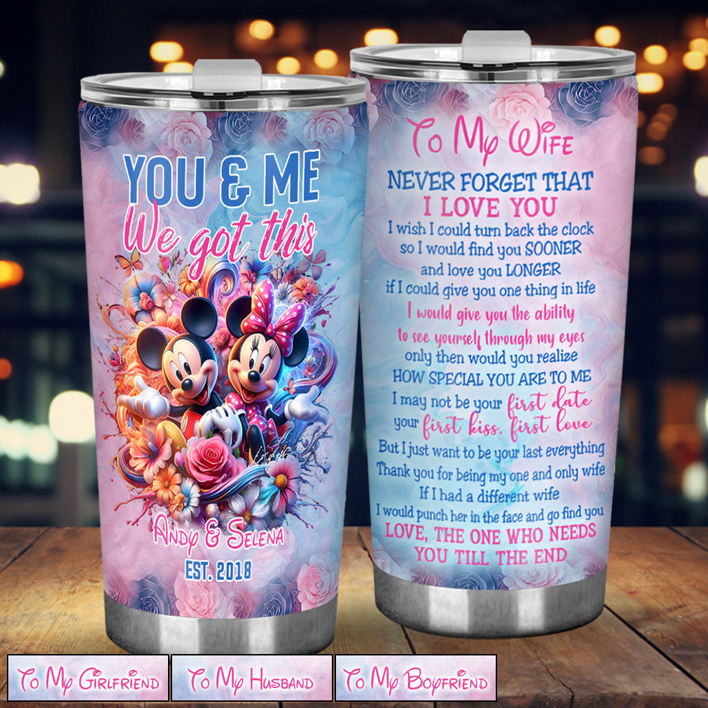 Personalized Tumbler Custom Love Message Gift for Wife/Girlfriend Tumbler GradoCreations