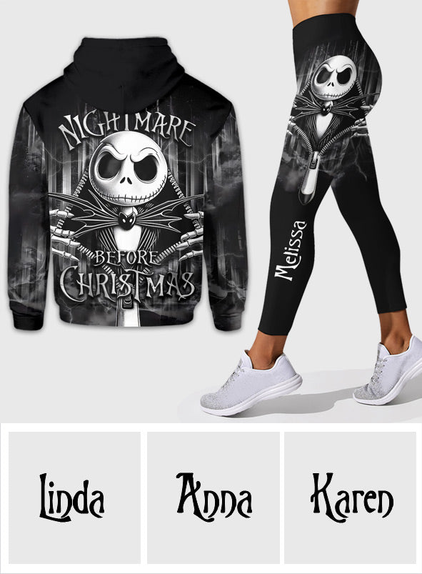 Personalized Nightmare Before Christmas Hoodie & Leggings Set for Women Hoodie & Leggings GradoCreations