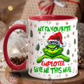Personalized Grinch Accent Mug Custom Name Gift for Colleague Accent Mug GradoCreations