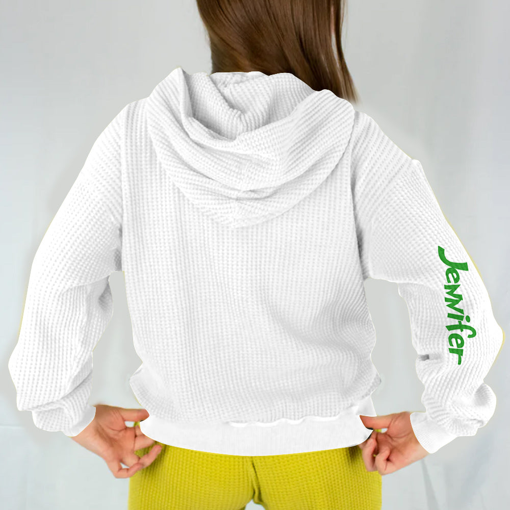 Personalized Grinch Waffle Hoodie Custom Name Gift for Christmas Waffle Hoodie GradoCreations