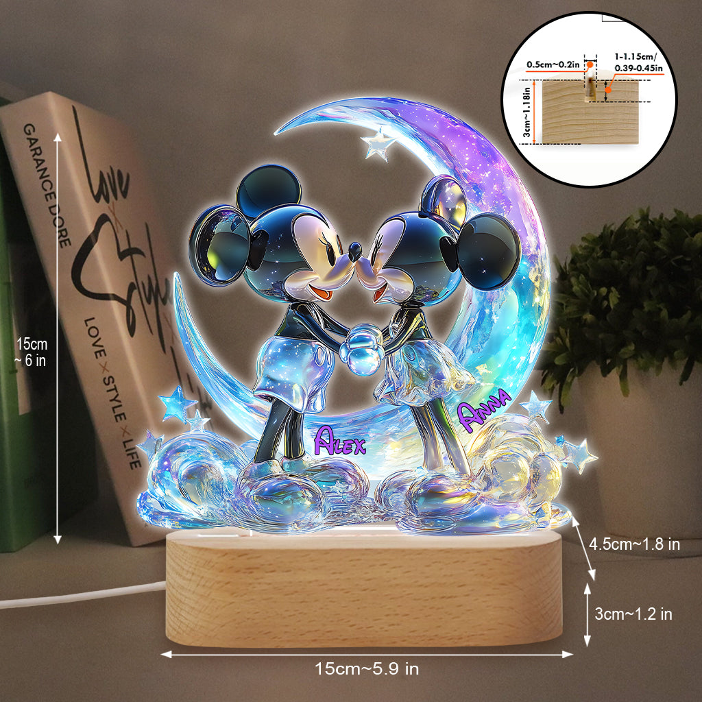 Personalized Mouse Shaped Acrylic Plaque Light Base Gift Shaped Plaque Light Base GradoCreations