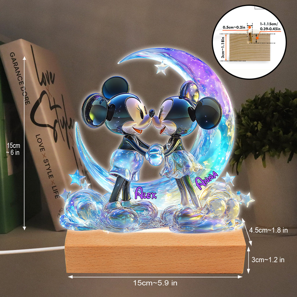 Personalized Mouse Shaped Acrylic Plaque Light Base Gift Shaped Plaque Light Base GradoCreations