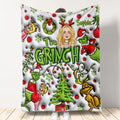 Personalized Grinch Blanket Custom Name Gift for Christmas Blanket GradoCreations