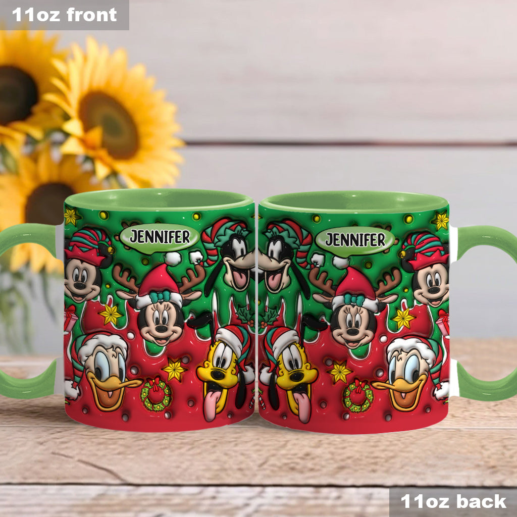 Personalized Christmas Mouse Accent Mug Custom Name Gift Accent Mug GradoCreations