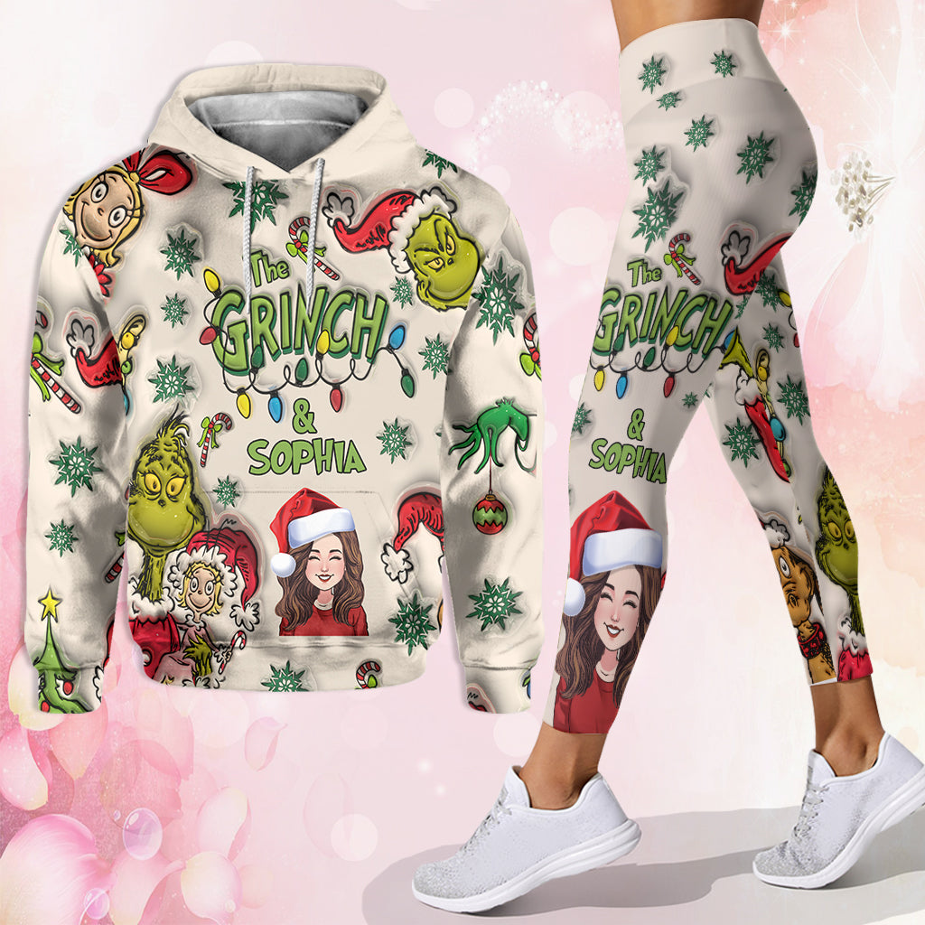 Personalized Grinch Hoodie & Leggings Set Custom Name Gift for Christmas Hoodie & Leggings GradoCreations
