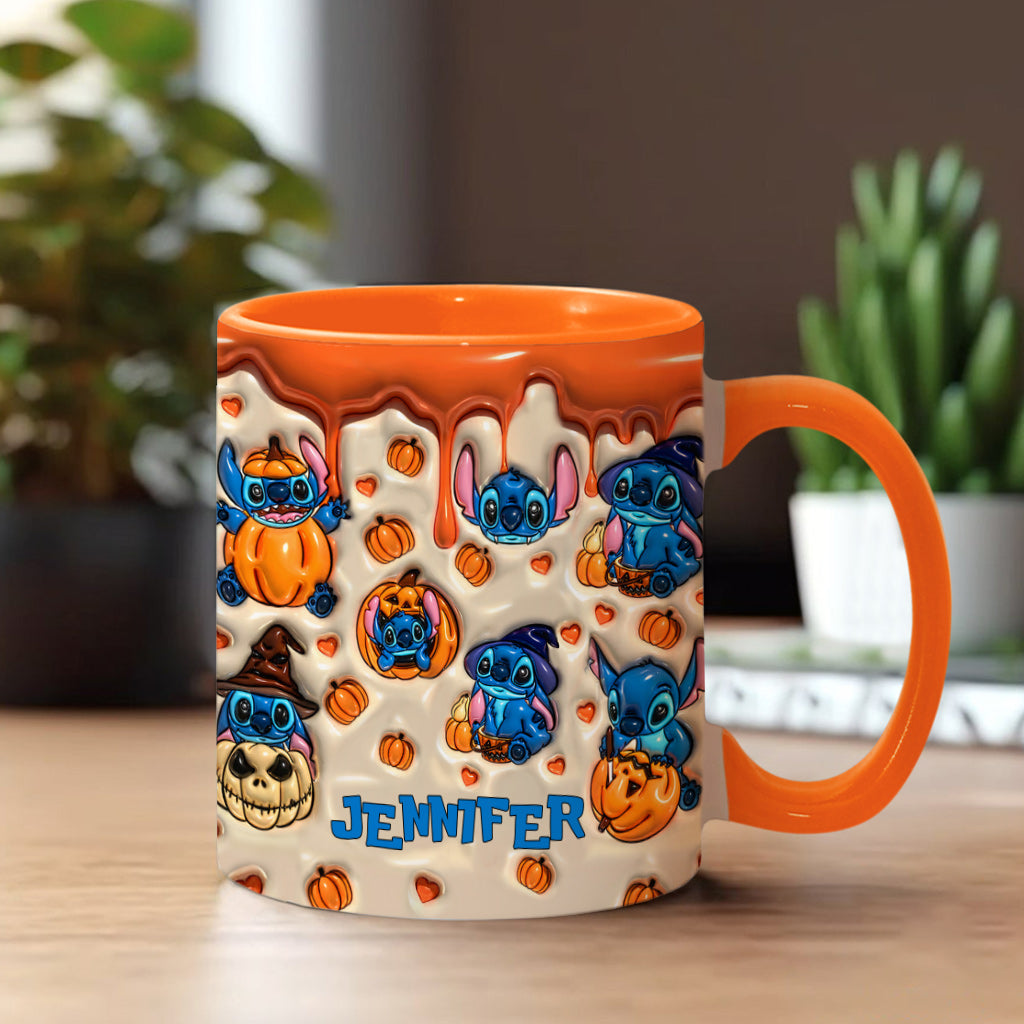 Personalized Halloween Accent Mug with Ohana Design for Kids Accent Mug GradoCreations