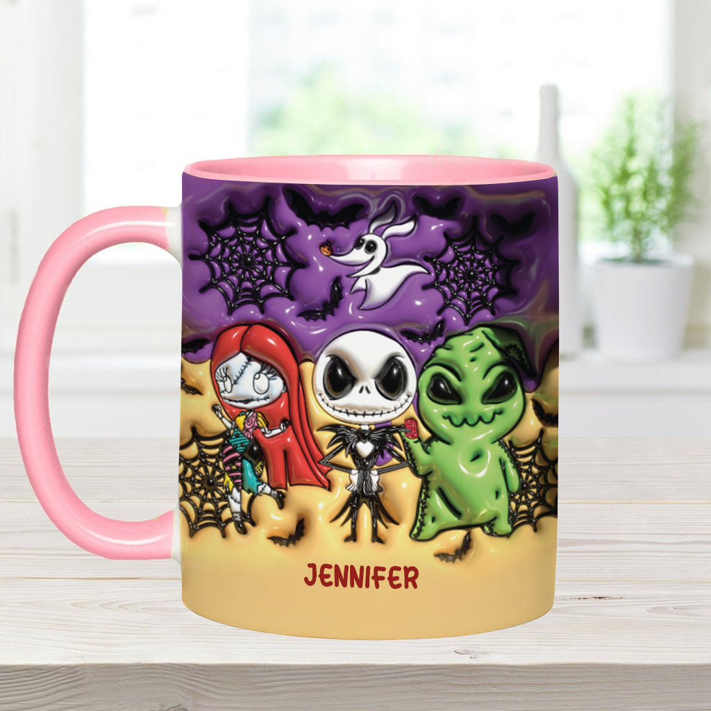 Personalized Nightmare Accent Mug Custom Name Gift for Halloween Accent Mug GradoCreations