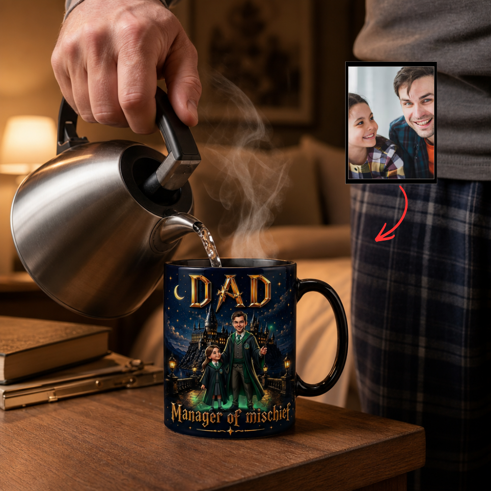 Personalized Color Changing Mug Superhero Gift for Dad