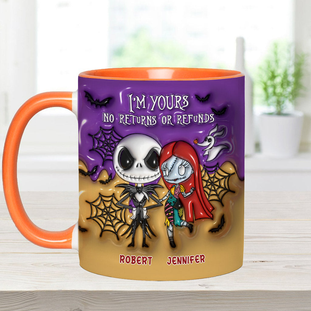Personalized Nightmare Accent Mug Custom Name Gift for Couples Halloween Accent Mug GradoCreations