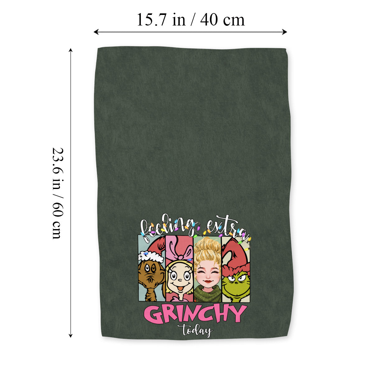 Personalized Grinch Christmas Towel Custom Design Gift Idea Towel GradoCreations