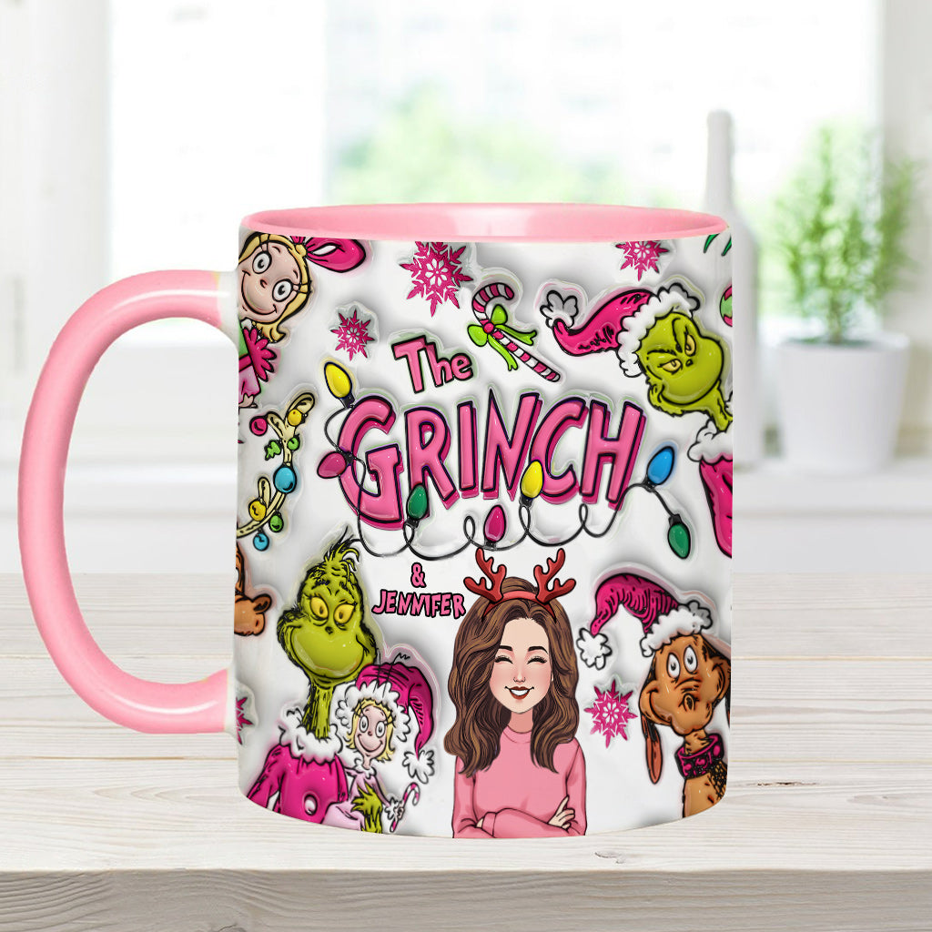 Personalized Grinch Accent Mug Custom Name Christmas Gift Accent Mug GradoCreations