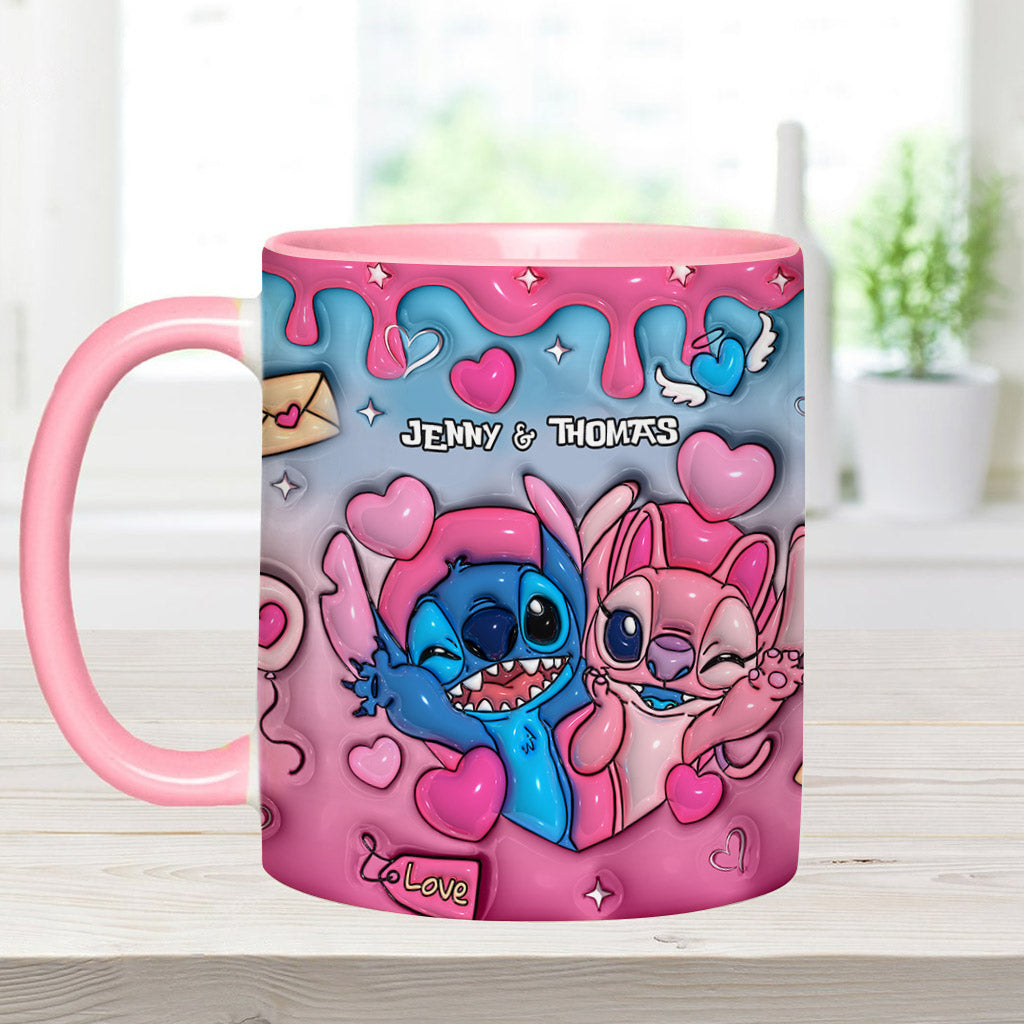 Personalized Ohana Accent Mug Custom Names Gift for Couples Accent Mug GradoCreations