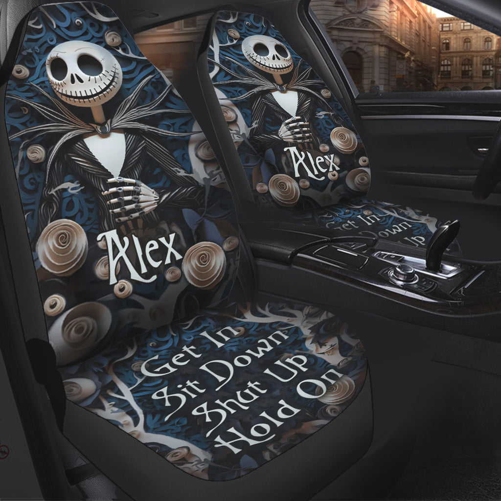 Personalized Nightmare Seat Covers Custom Name Gift for Halloween Seat Covers GradoCreations
