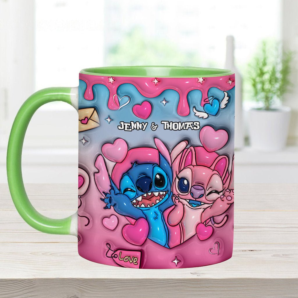 Personalized Ohana Accent Mug Custom Names Gift for Couples Accent Mug GradoCreations
