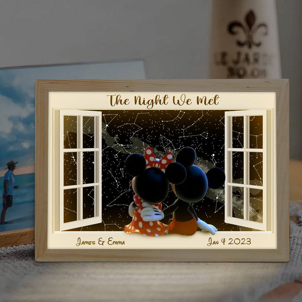 Personalized Night Star Map Light Photo Frame for Couples Light Photo Frame GradoCreations