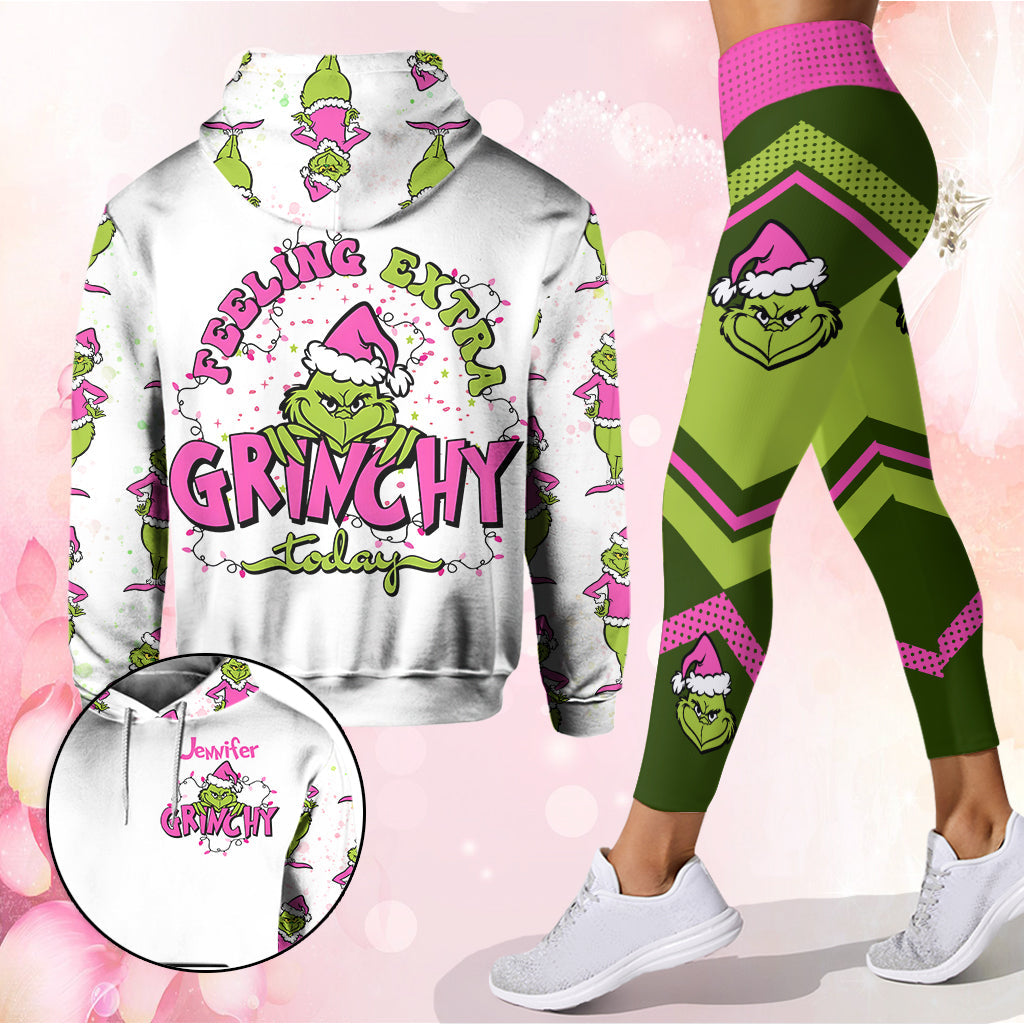 Personalized Grinch Hoodie and Leggings Christmas Outfit Hoodie & Leggings GradoCreations