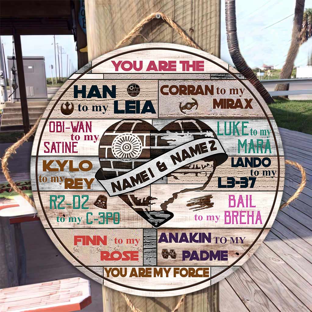 Personalized Round Wood Sign Custom Couple Names Engagement Gift Round Wood Sign GradoCreations