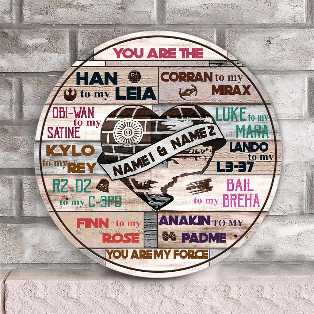 Personalized Round Wood Sign Custom Couple Names Engagement Gift Round Wood Sign GradoCreations