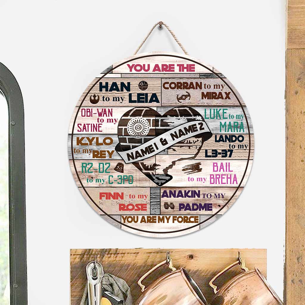Personalized Round Wood Sign Custom Couple Names Engagement Gift Round Wood Sign GradoCreations