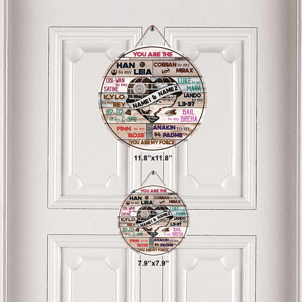 Personalized Round Wood Sign Custom Couple Names Engagement Gift Round Wood Sign GradoCreations