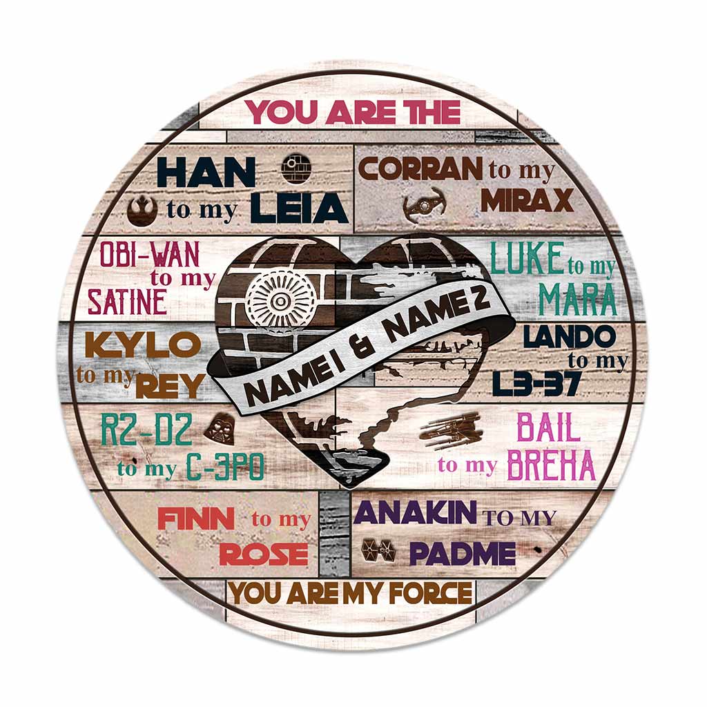 Personalized Round Wood Sign Custom Couple Names Engagement Gift Round Wood Sign GradoCreations
