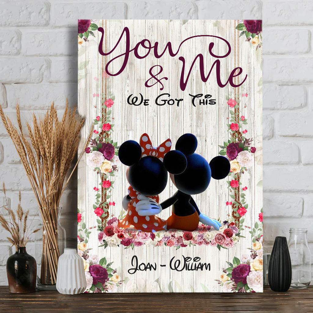 Personalized Mickey Mouse Canvas Art Custom Name Gift for Couple Canvas and Poster GradoCreations