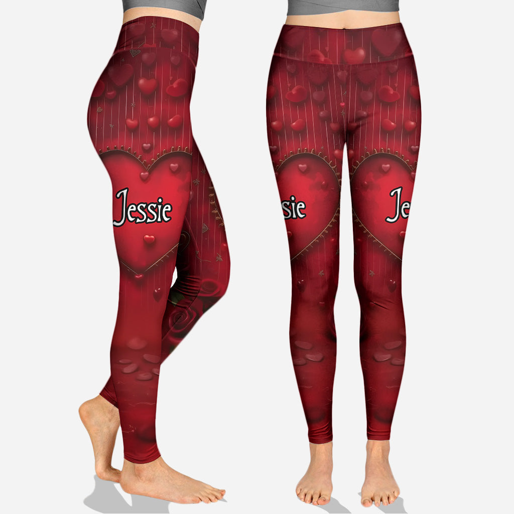 Personalized Valentine Hoodie & Leggings with Custom Name Gift Hoodie & Leggings GradoCreations