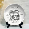Personalized Ceramic Round Plate Custom Name Gift for Couple Ceramic Round Plate GradoCreations